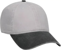 OTTO 18-202 Washed Pigment Dyed Cotton Twill Low Profile Pro Style Unstructured Soft Crown Cap - Black Gray - Black