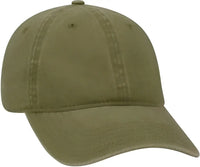 OTTO 18-202 Washed Pigment Dyed Cotton Twill Low Profile Pro Style Unstructured Soft Crown Cap - Olive Green - Olive