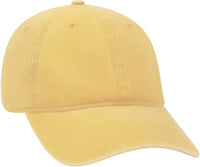 OTTO 18-202 Washed Pigment Dyed Cotton Twill Low Profile Pro Style Unstructured Soft Crown Cap - Yellow - Yellow