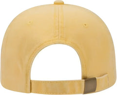 OTTO 18-202 Washed Pigment Dyed Cotton Twill Low Profile Pro Style Unstructured Soft Crown Cap - Yellow - Yellow