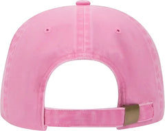 OTTO 18-202 Washed Pigment Dyed Cotton Twill Low Profile Pro Style Unstructured Soft Crown Cap - Azalea - Pink