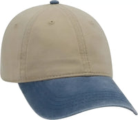 OTTO 18-202 Washed Pigment Dyed Cotton Twill Low Profile Pro Style Unstructured Soft Crown Cap - Navy Khaki - Navy