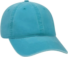 OTTO 18-202 Washed Pigment Dyed Cotton Twill Low Profile Pro Style Unstructured Soft Crown Cap - Lake Blue - Blue