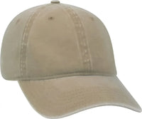 OTTO 18-202 Washed Pigment Dyed Cotton Twill Low Profile Pro Style Unstructured Soft Crown Cap - Khaki - Khaki