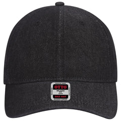 OTTO 18-204 6 Panel Low Profile Dad Cap - Black - Black / 6 1/2’’ - 7 5/8’’