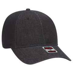 OTTO 18-204 6 Panel Low Profile Dad Cap - Black - Black / 6 1/2’’ - 7 5/8’’