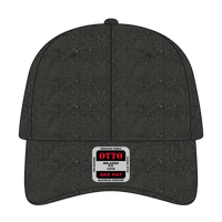 OTTO 18-204 6 Panel Low Profile Dad Cap - Black - Black / 6 1/2’’ - 7 5/8’’