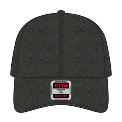 OTTO 18-204 6 Panel Low Profile Dad Cap - Black - Black / 6 1/2’’ - 7 5/8’’