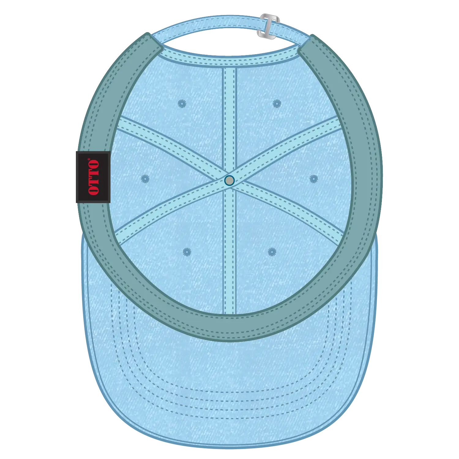 OTTO 18-204 6 Panel Low Profile Dad Cap - Lt. Blue - Lt. Blue / 6 1/2’’ - 7 5/8’’