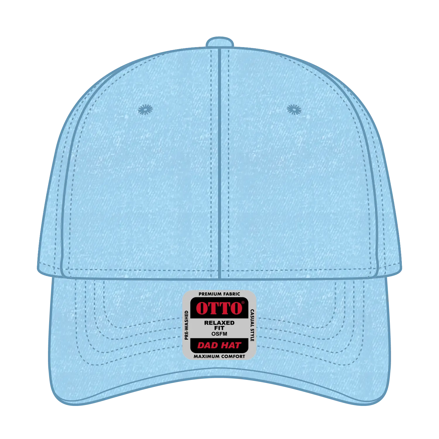 OTTO 18-204 6 Panel Low Profile Dad Cap - Lt. Blue - Lt. Blue / 6 1/2’’ - 7 5/8’’