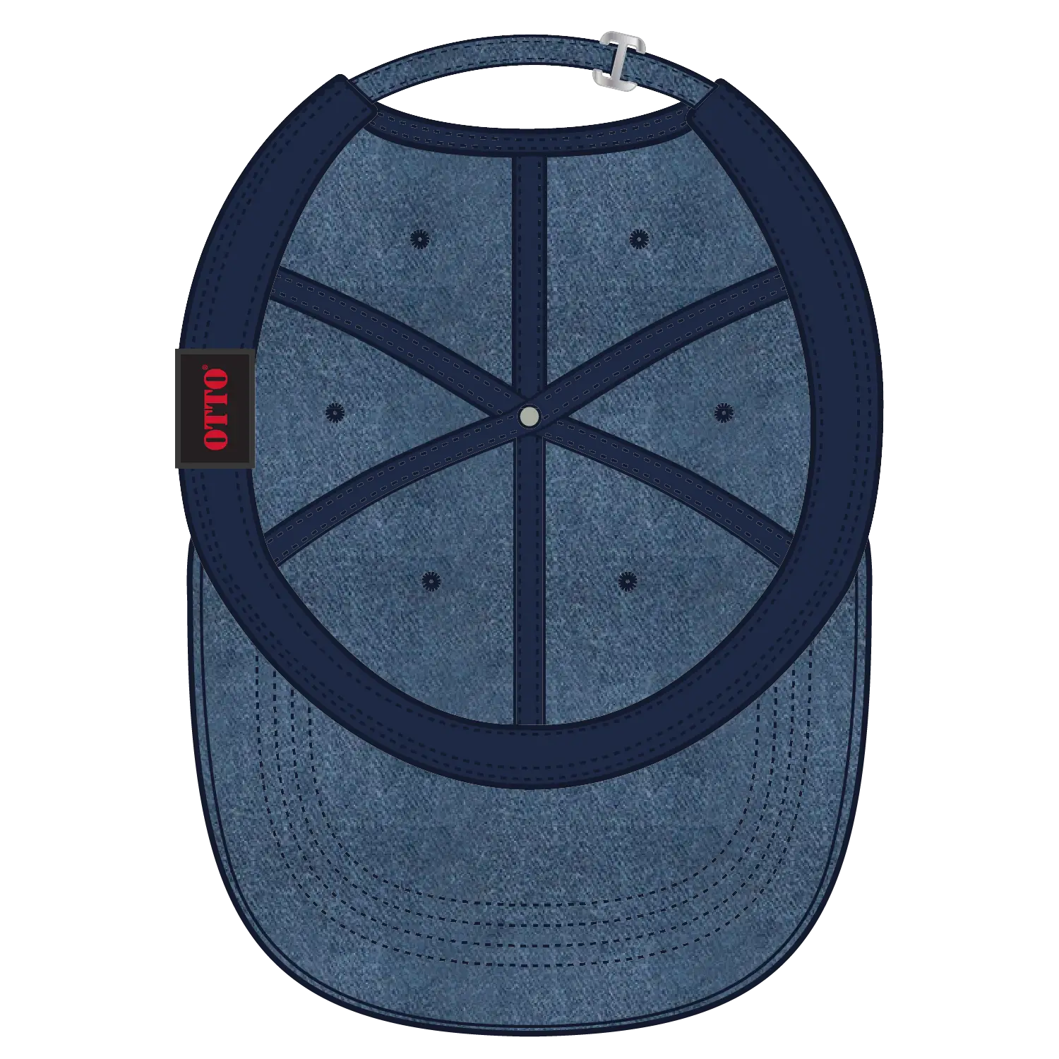 OTTO 18-204 6 Panel Low Profile Dad Cap - Navy - Navy / 6 1/2’’ - 7 5/8’’