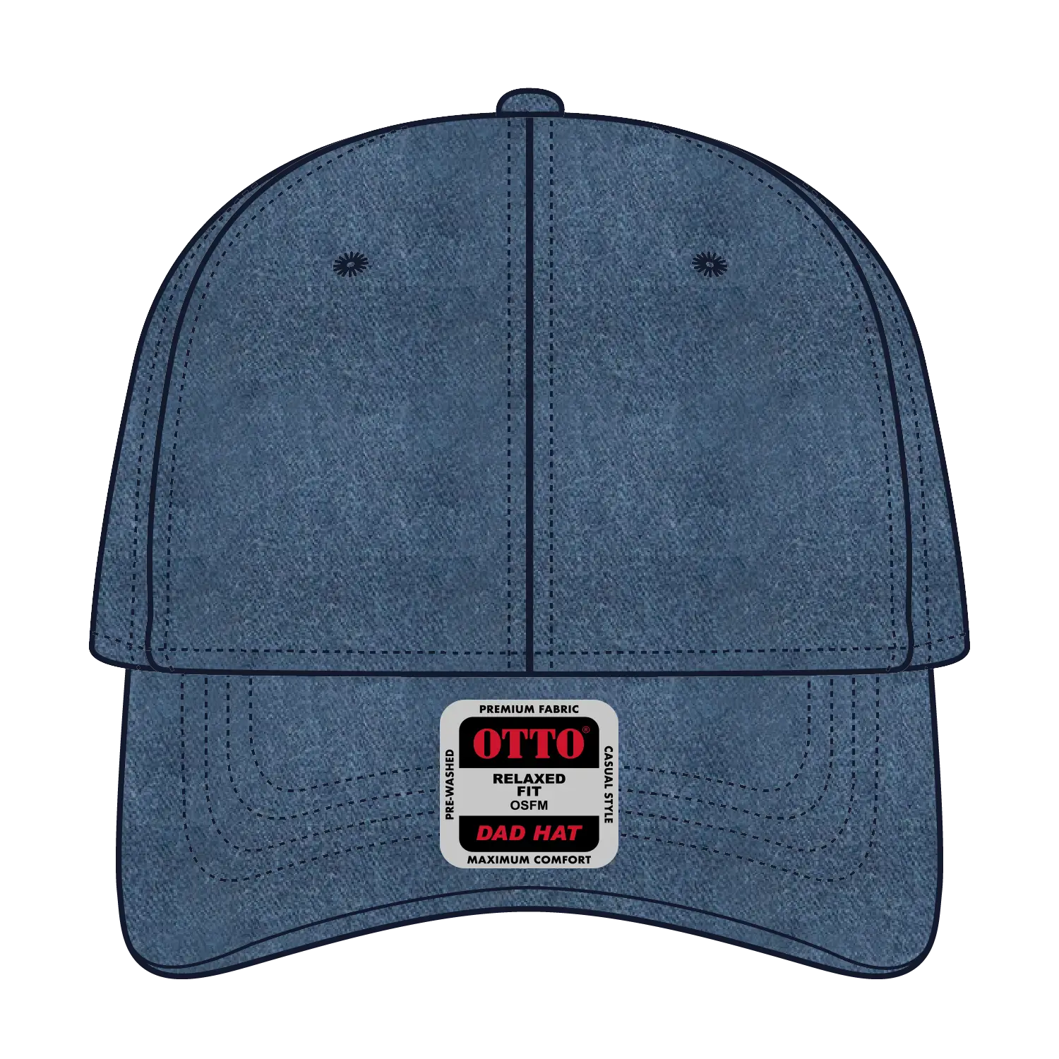 OTTO 18-204 6 Panel Low Profile Dad Cap - Navy - Navy / 6 1/2’’ - 7 5/8’’