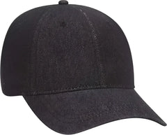 OTTO 18-204 Washed Pigment Dyed Denim Low Profile Pro Style Cap - Black - Black / One Size Fits Most