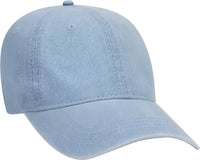 OTTO 18-204 Washed Pigment Dyed Denim Low Profile Pro Style Cap - Light Blue - Blue / One Size Fits Most