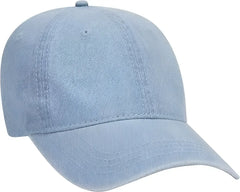 OTTO 18-204 Washed Pigment Dyed Denim Low Profile Pro Style Cap - Light Blue - Blue / One Size Fits Most