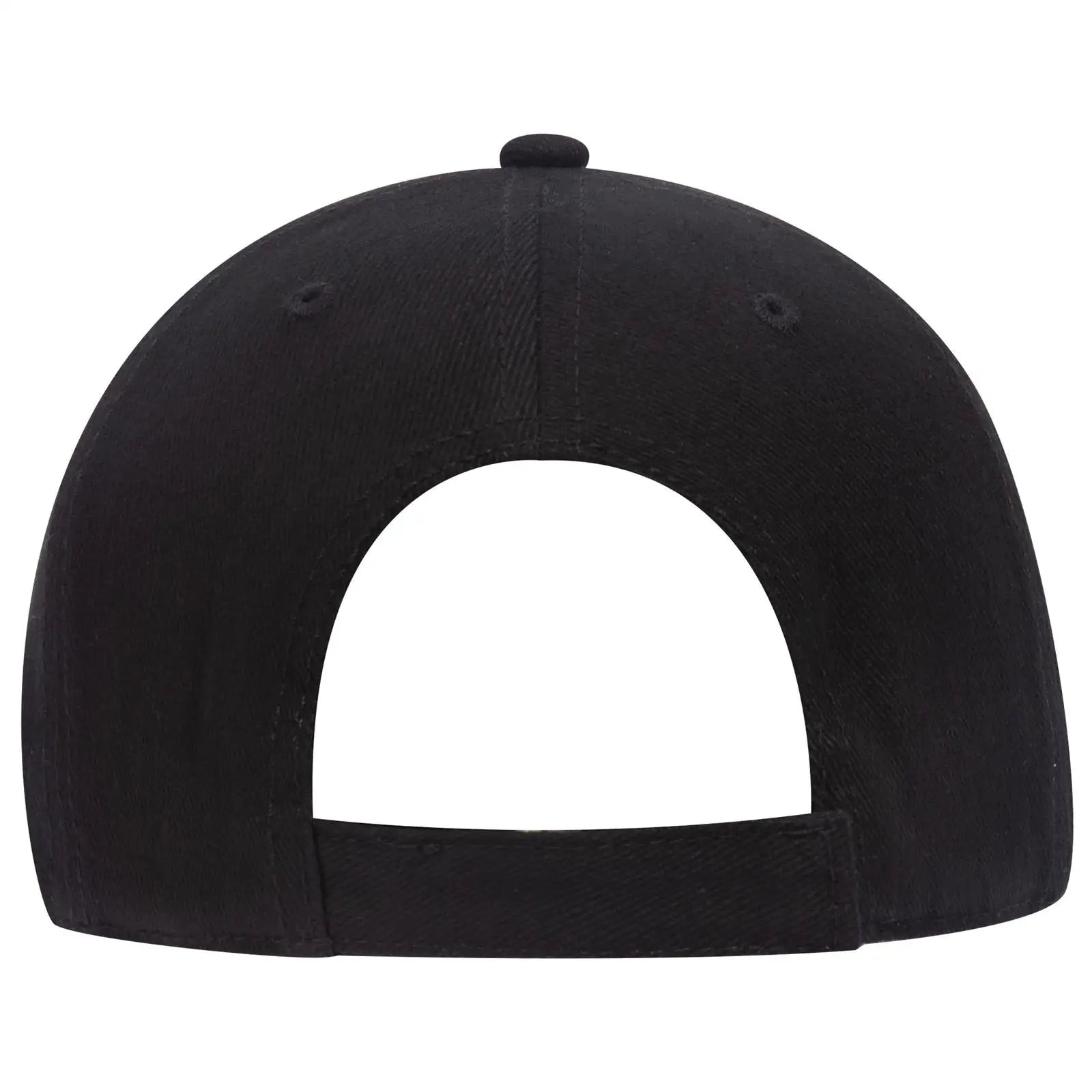 OTTO 18-253 6 Panel Low Profile Baseball Cap - Black - Black / 6 1/2’’ - 7 5/8’’