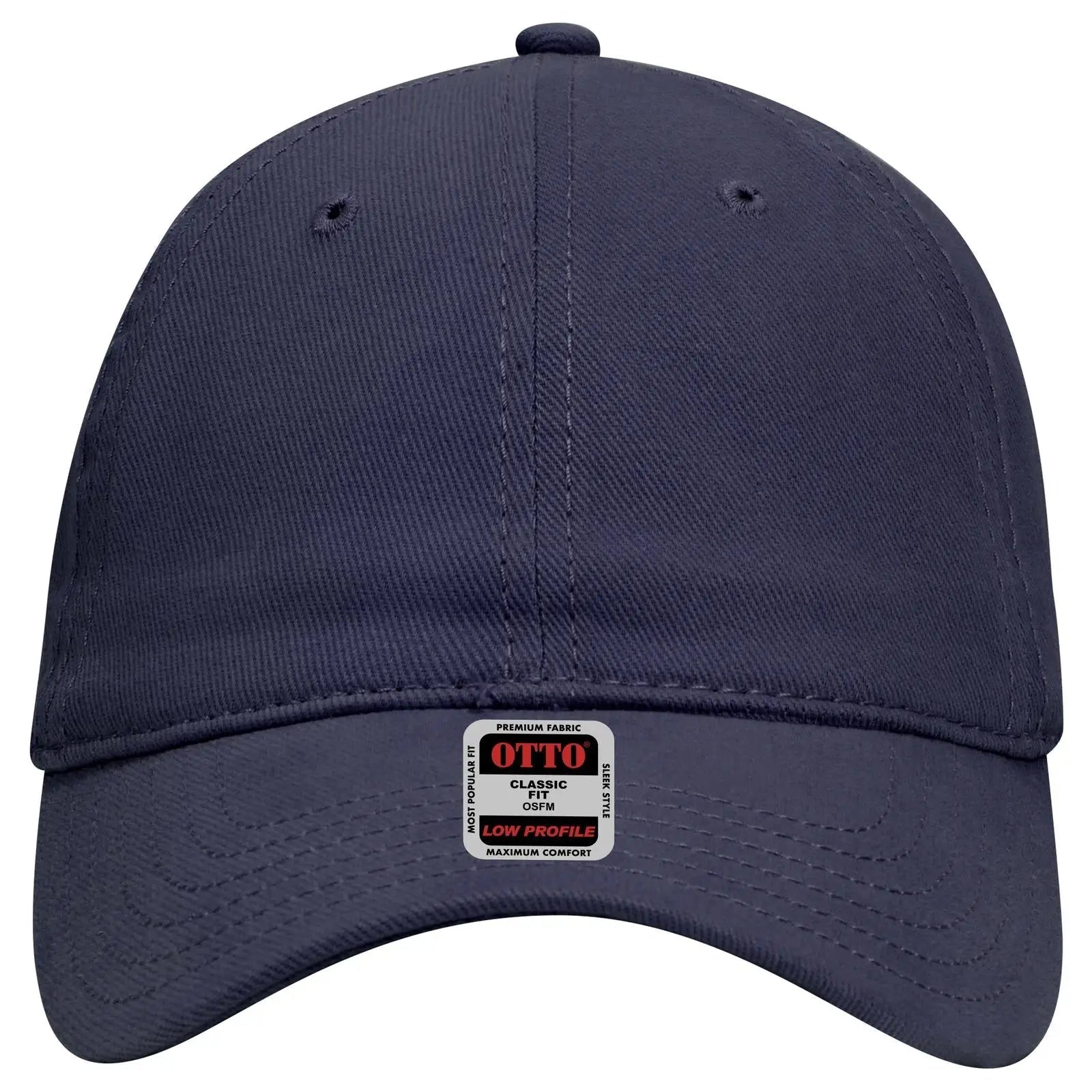 OTTO 18-253 6 Panel Low Profile Baseball Cap - Navy - Navy / 6 1/2’’ - 7 5/8’’