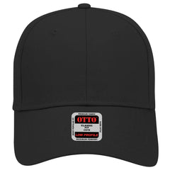 OTTO 18-553 6 Panel Low Profile Baseball Cap - Black - Black / 6 1/2’’ - 7 5/8’’