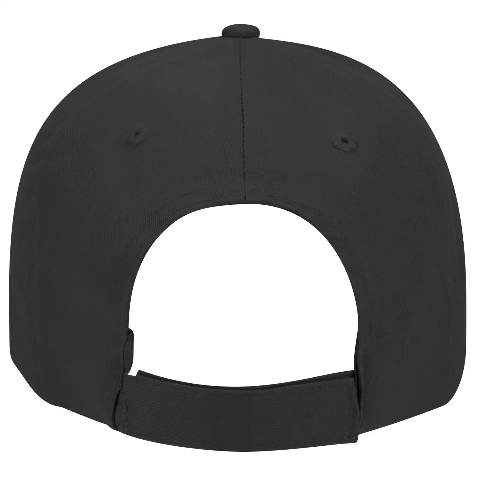 OTTO 18-553 6 Panel Low Profile Baseball Cap - Black - Black / 6 1/2’’ - 7 5/8’’