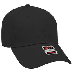 OTTO 18-553 6 Panel Low Profile Baseball Cap - Black - Black / 6 1/2’’ - 7 5/8’’