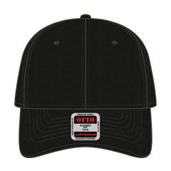 OTTO 18-553 6 Panel Low Profile Baseball Cap - Black - Black / 6 1/2’’ - 7 5/8’’