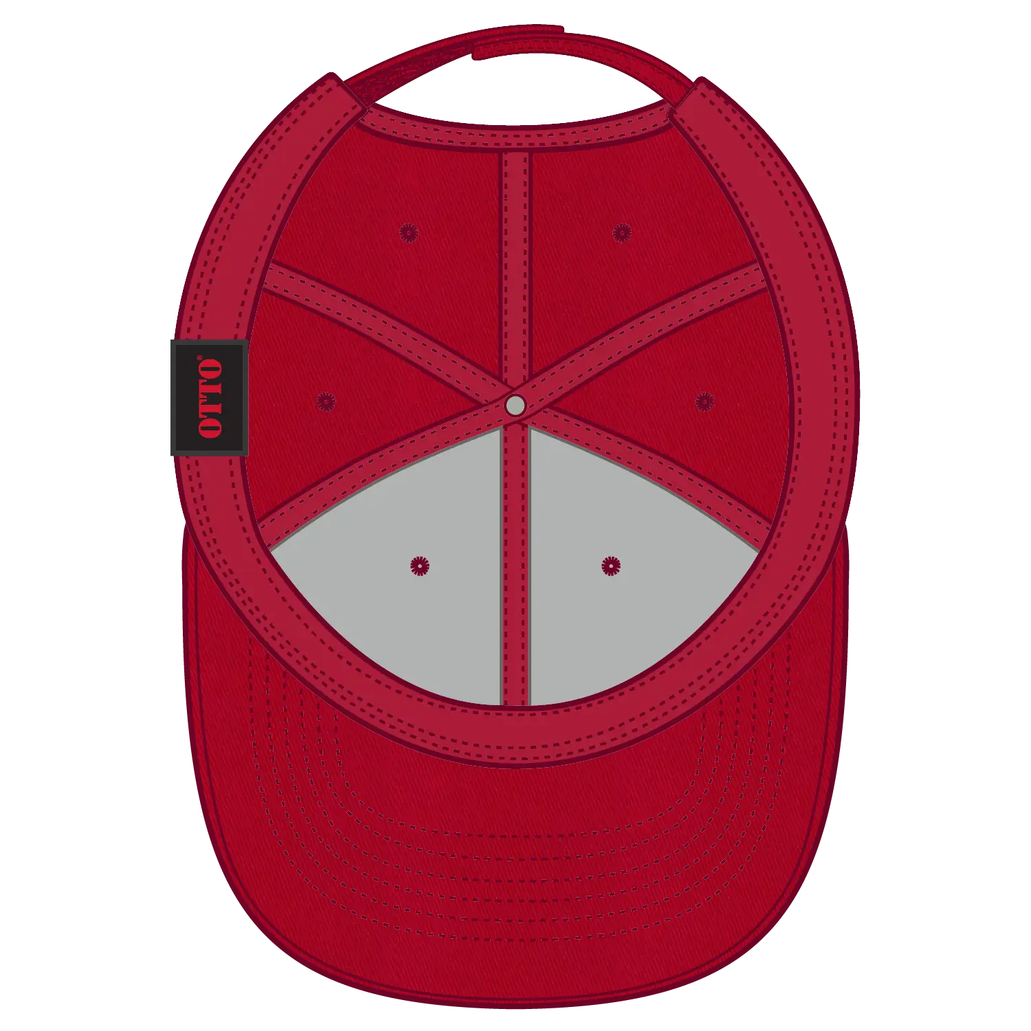 OTTO 18-553 6 Panel Low Profile Baseball Cap - Red - Red / 6 1/2’’ - 7 5/8’’