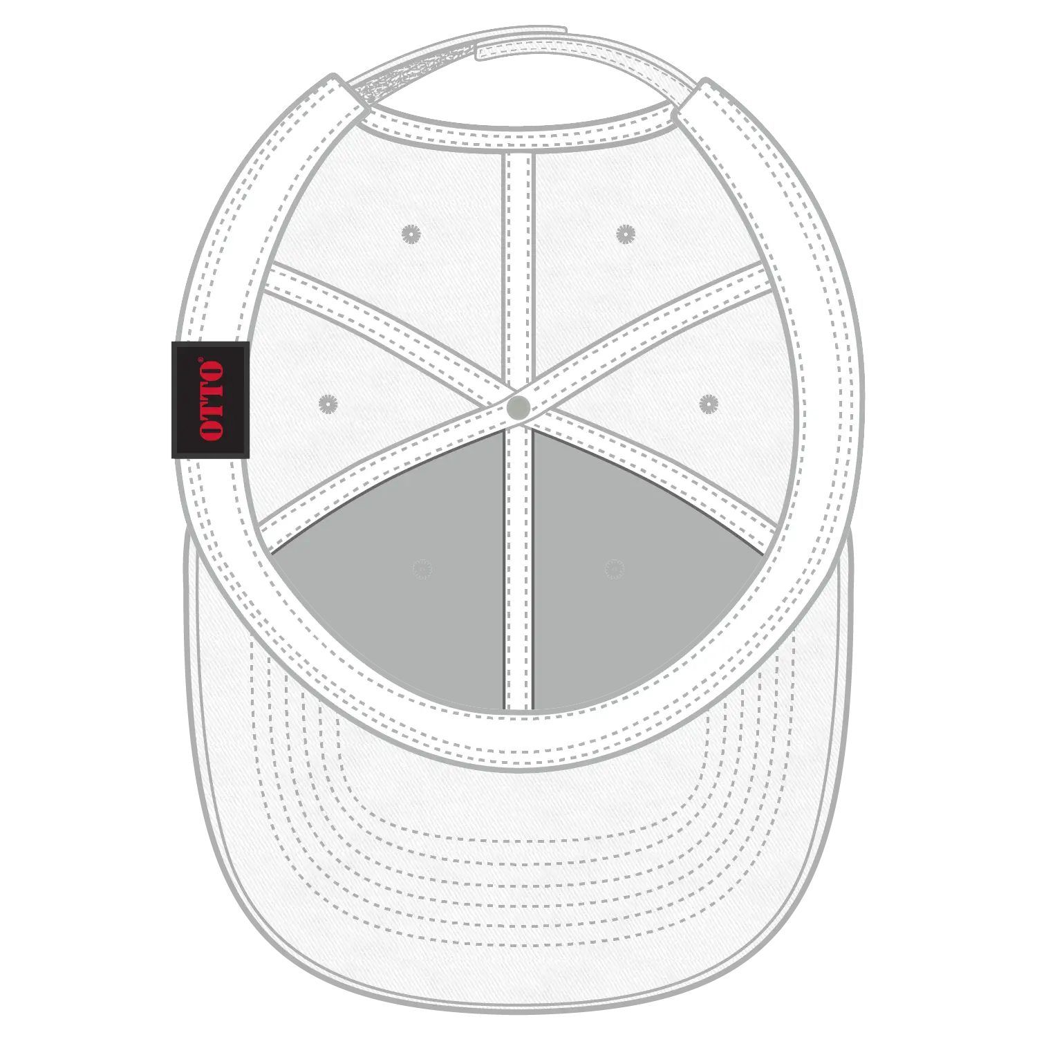 OTTO 18-553 6 Panel Low Profile Baseball Cap - White - White / 6 1/2’’ - 7 5/8’’