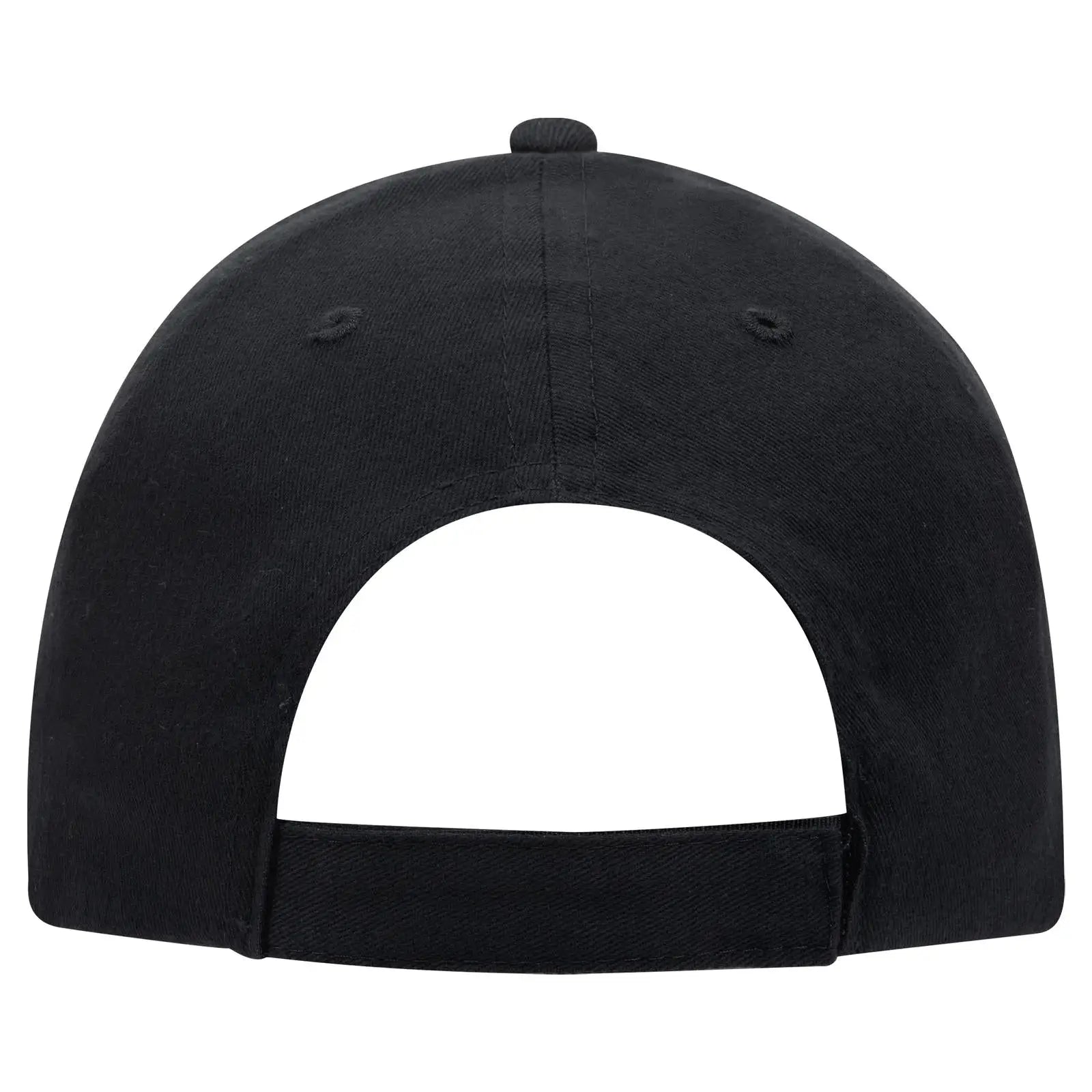 OTTO 18-686 6 Panel Low Profile Baseball Cap - Black - Black / 6 1/2’’ - 7 5/8’’