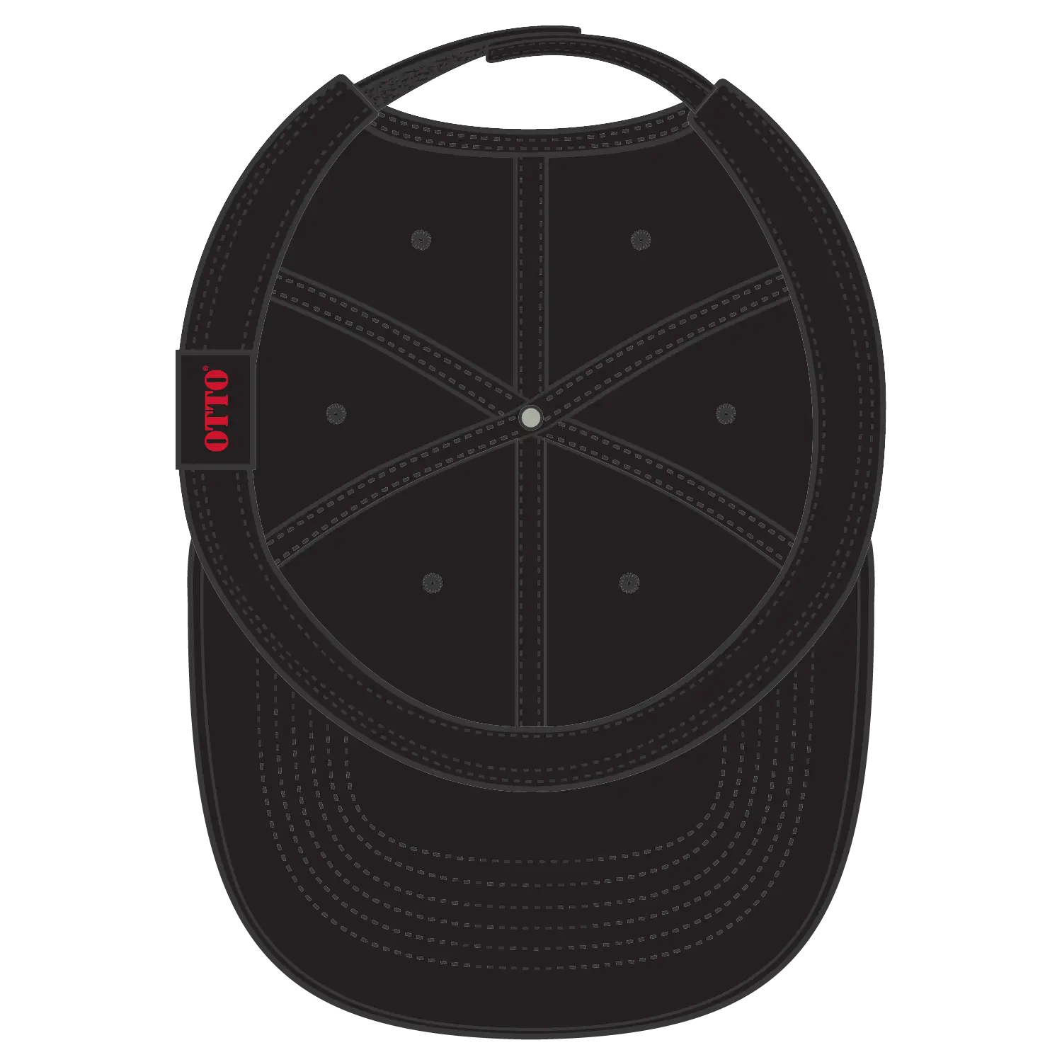 OTTO 18-686 6 Panel Low Profile Baseball Cap - Black - Black / 6 1/2’’ - 7 5/8’’