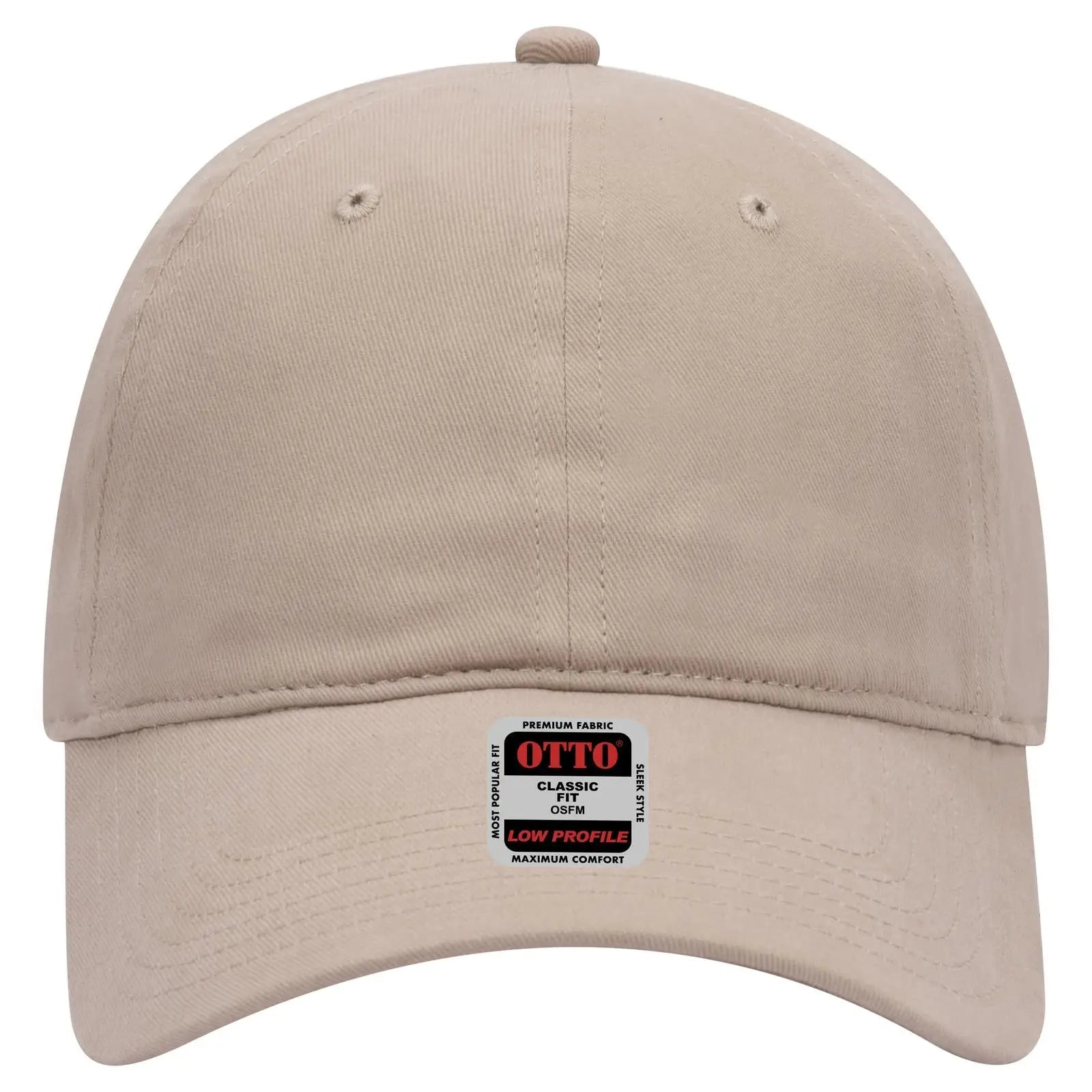 OTTO 18-686 6 Panel Low Profile Baseball Cap - Khaki - Khaki / 6 1/2’’ - 7 5/8’’
