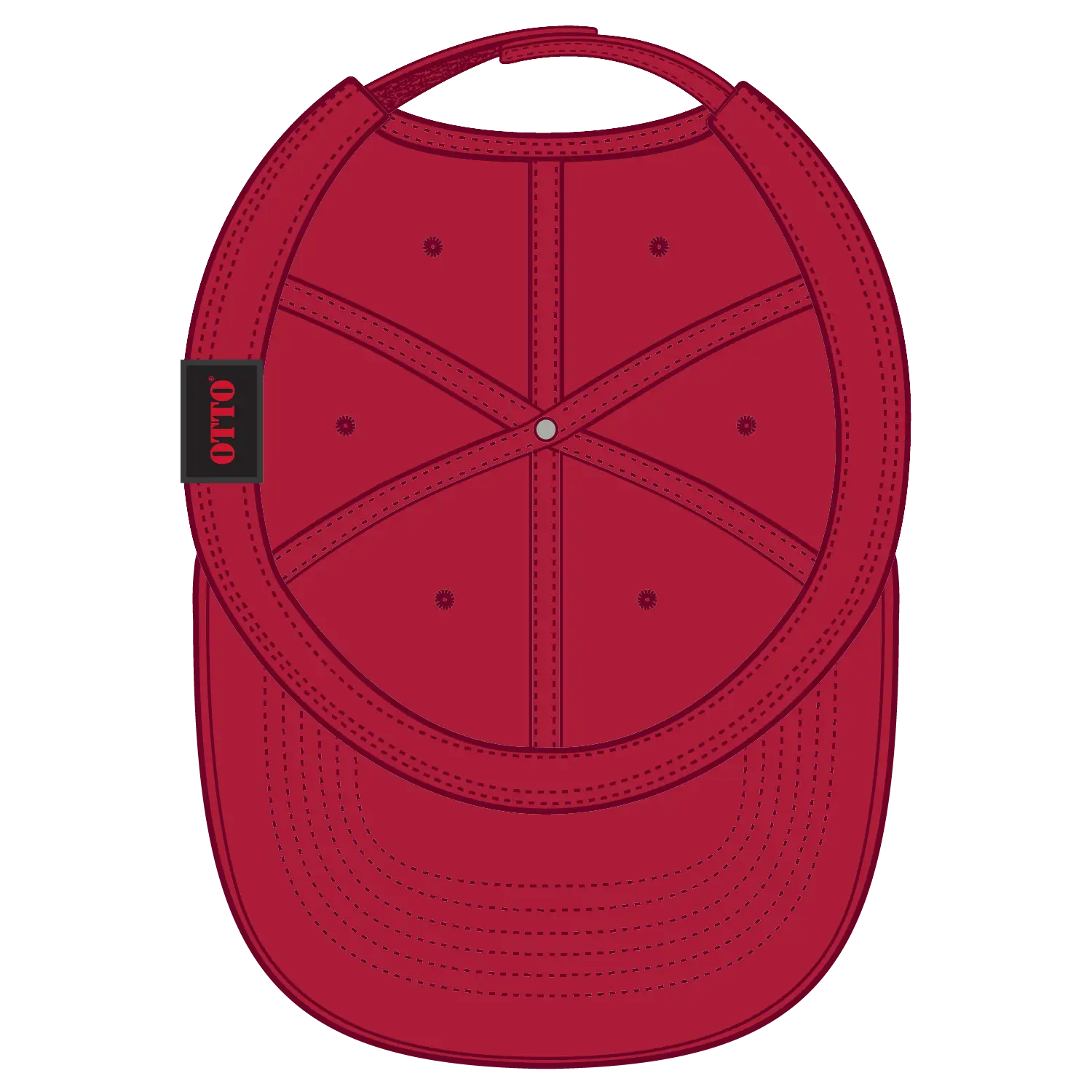 OTTO 18-686 6 Panel Low Profile Baseball Cap - Red - Red / 6 1/2’’ - 7 5/8’’