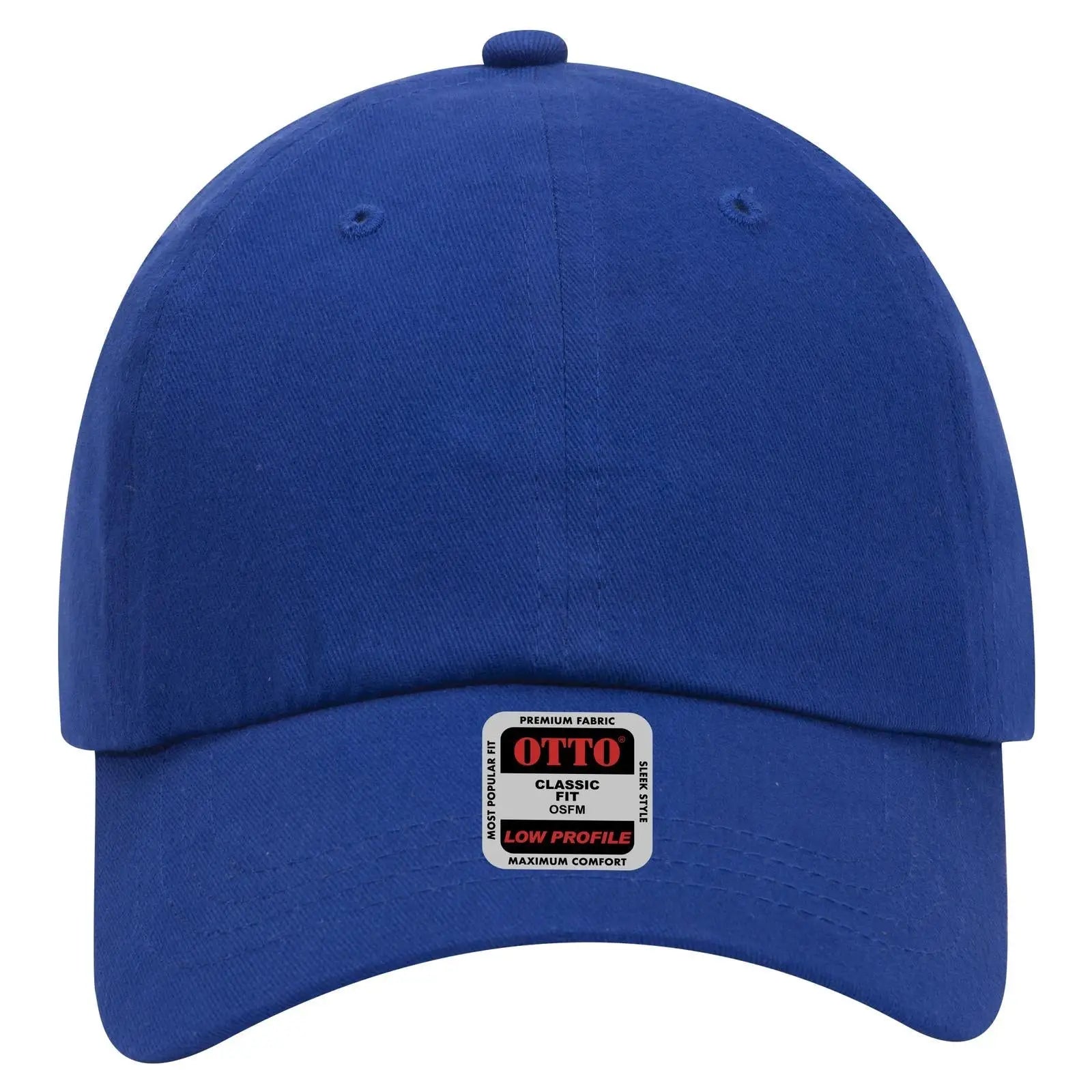 OTTO 18-686 6 Panel Low Profile Baseball Cap - Royal - Royal / 6 1/2’’ - 7 5/8’’