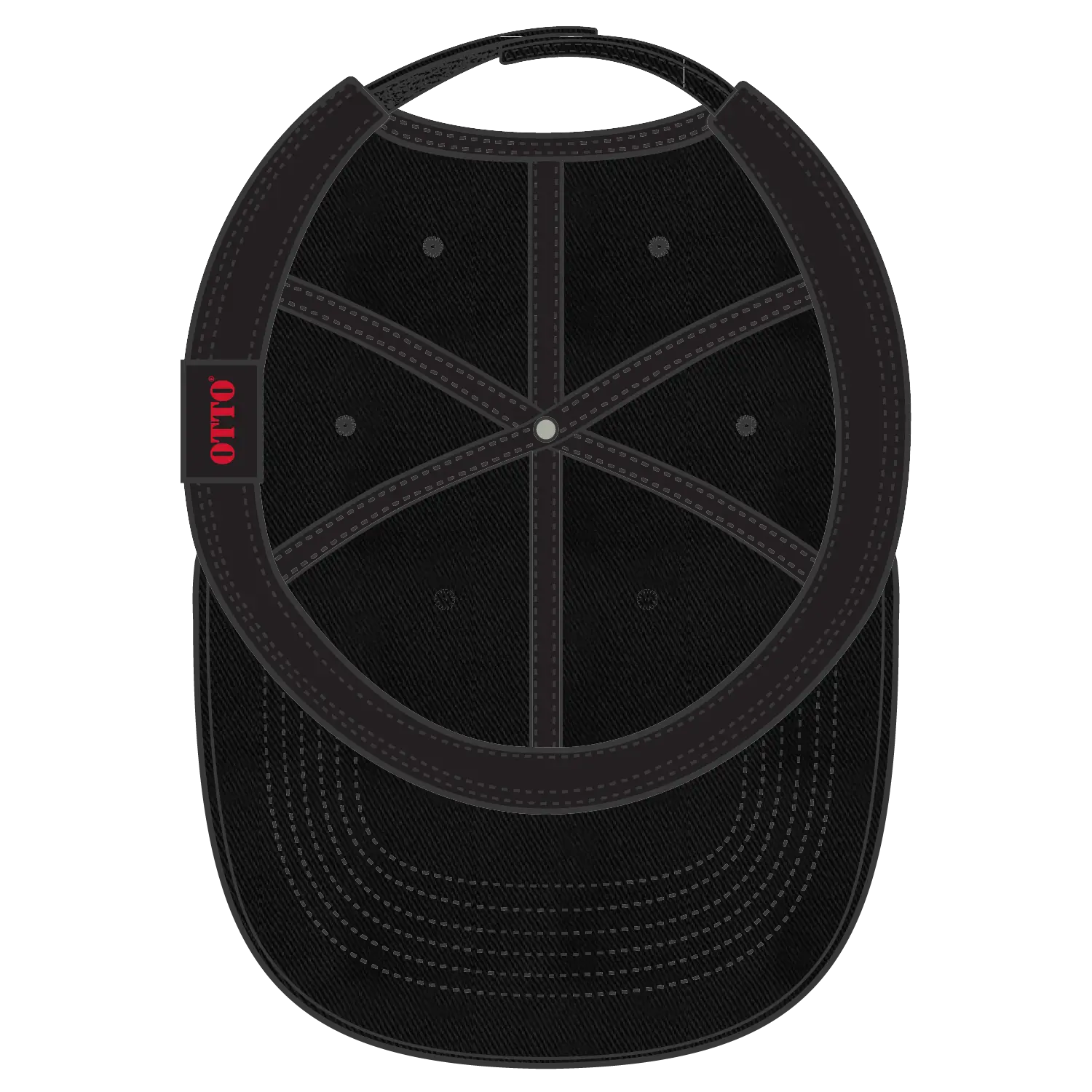 OTTO 18-692 6 Panel Low Profile Dad Cap - Black