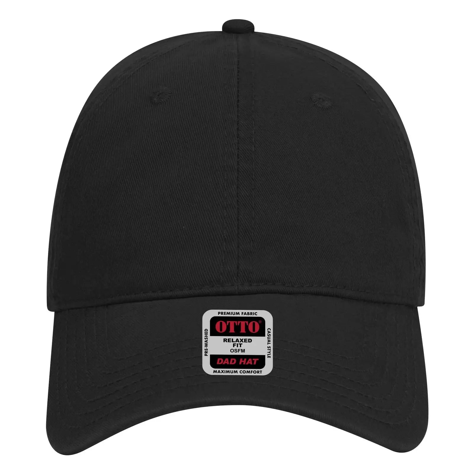 OTTO 18-692 6 Panel Low Profile Dad Cap - Black