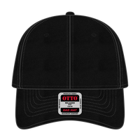 OTTO 18-692 6 Panel Low Profile Dad Cap - Black - Black / 6 1/2’’ - 7 5/8’’
