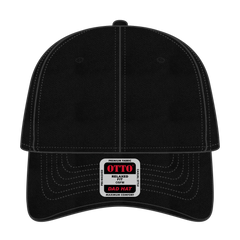 OTTO 18-692 6 Panel Low Profile Dad Cap - Black - Black / 6 1/2’’ - 7 5/8’’