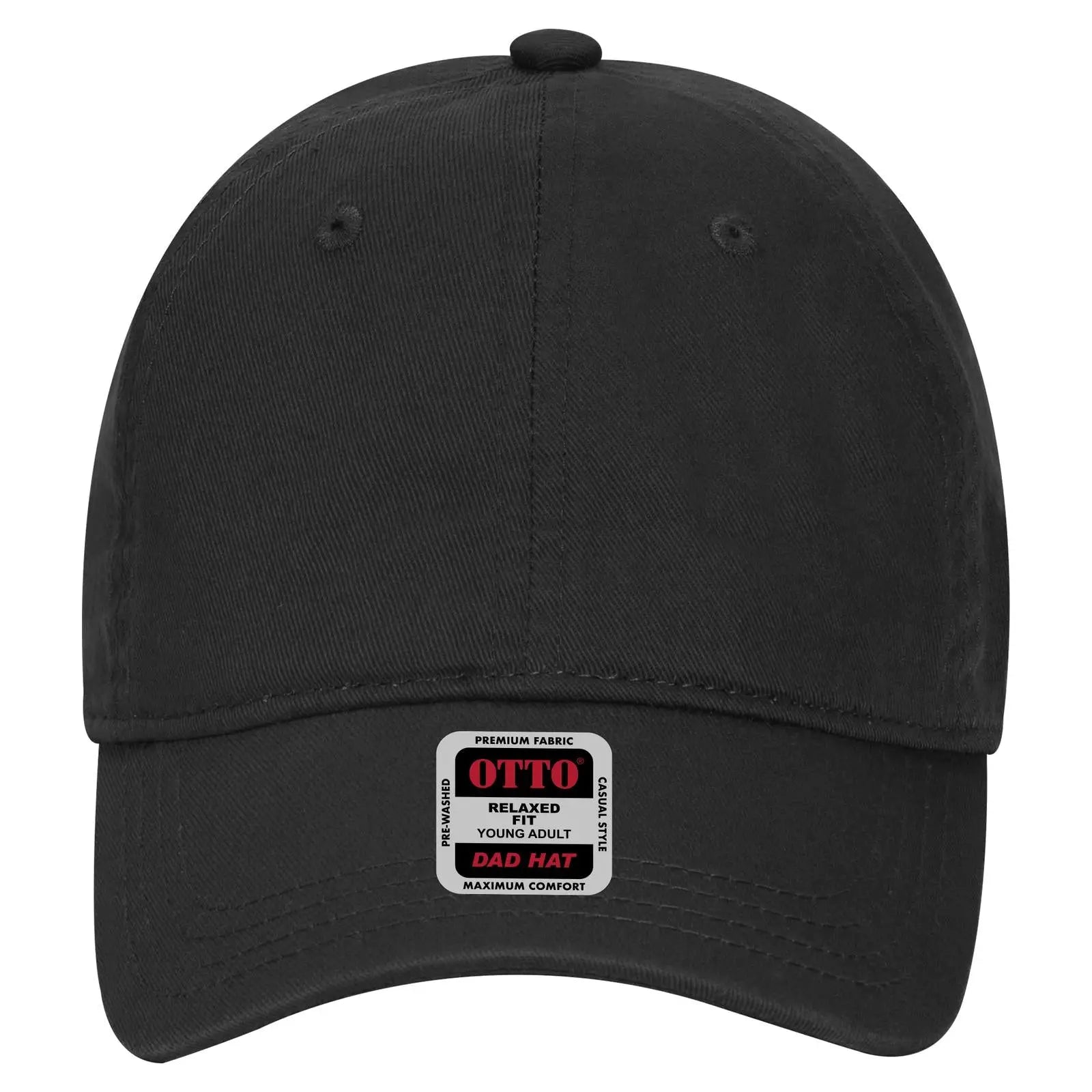 OTTO 18-692 6 Panel Low Profile Dad Cap - Black