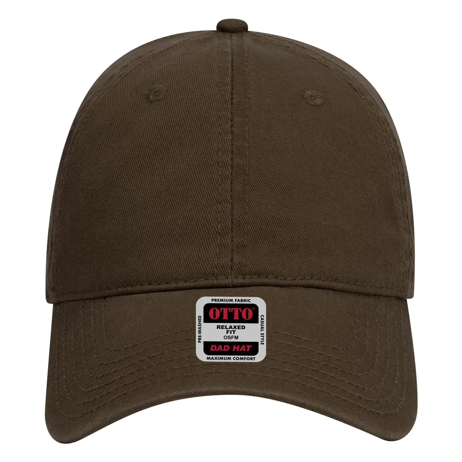 OTTO 18-692 6 Panel Low Profile Dad Cap - Dk. Brown - Dk. Brown / 6 1/2’’ - 7 5/8’’