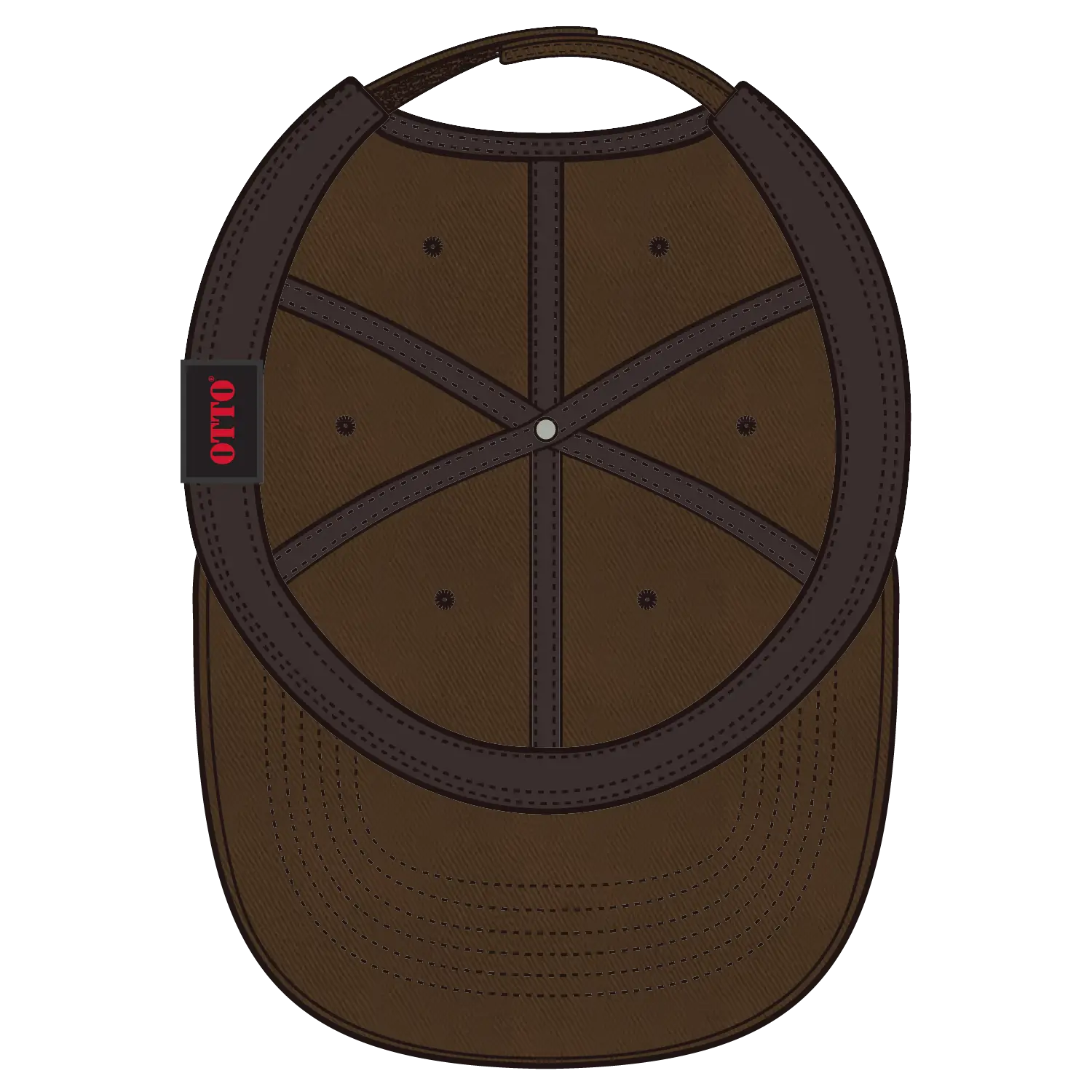 OTTO 18-692 6 Panel Low Profile Dad Cap - Dk. Brown - Dk. Brown / 6 1/2’’ - 7 5/8’’