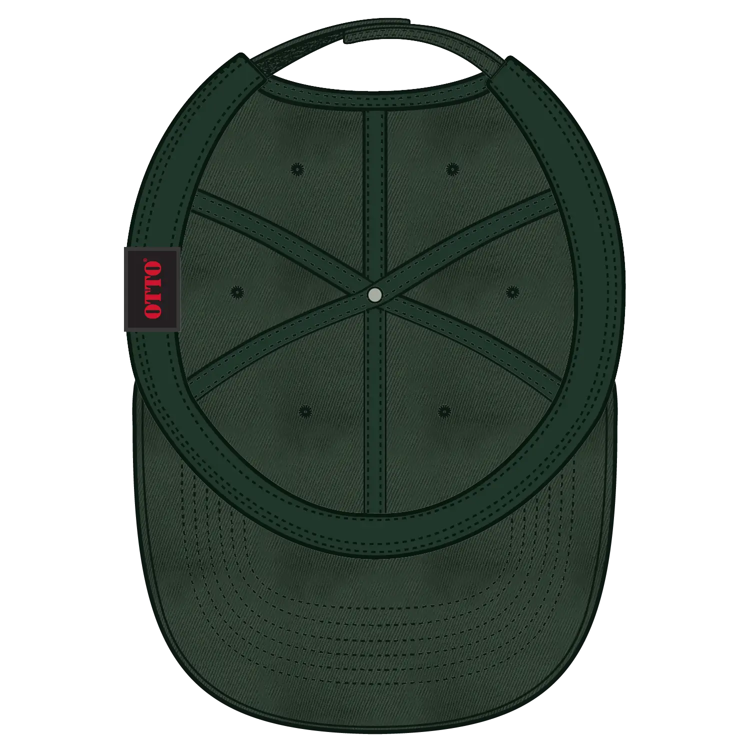 OTTO 18-692 6 Panel Low Profile Dad Cap - Dk. Green - Dk. Green / 6 1/2’’ - 7 5/8’’