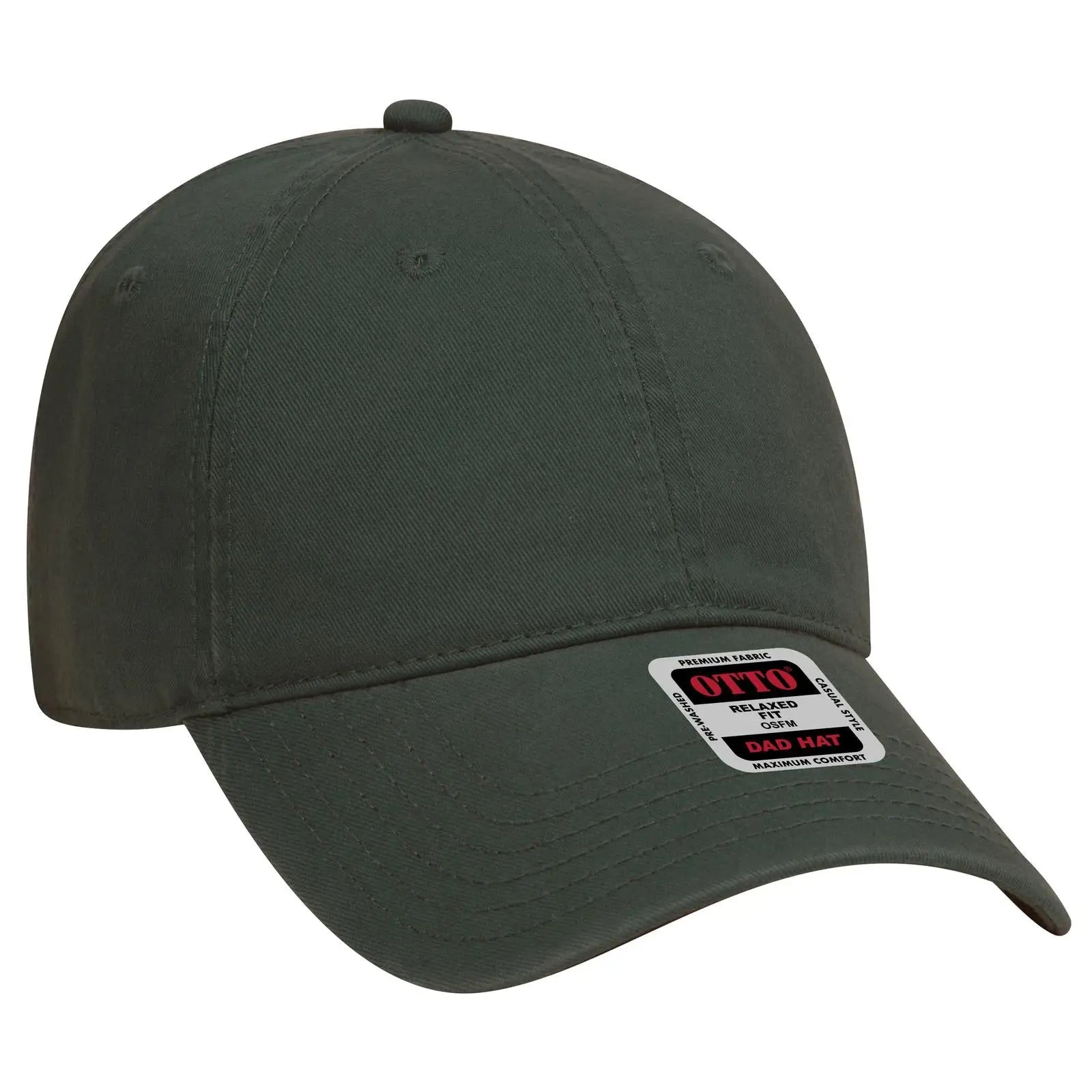 OTTO 18-692 6 Panel Low Profile Dad Cap - Dk. Green - Dk. Green / 6 1/2’’ - 7 5/8’’