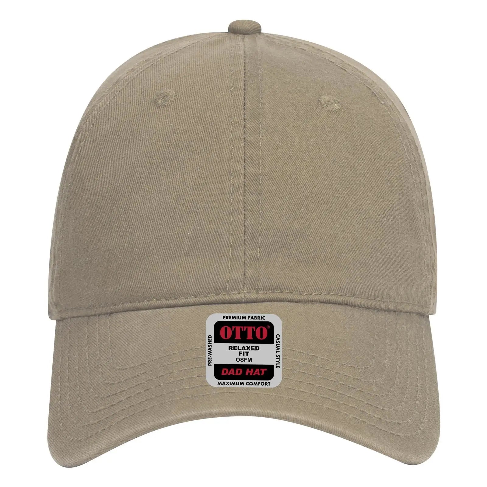 OTTO 18-692 6 Panel Low Profile Dad Cap - Dk. Khaki - Dk. Khaki / 6 1/2’’ - 7 5/8’’