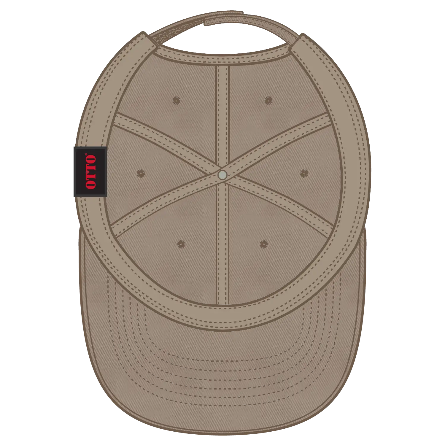 OTTO 18-692 6 Panel Low Profile Dad Cap - Dk. Khaki - Dk. Khaki / 6 1/2’’ - 7 5/8’’