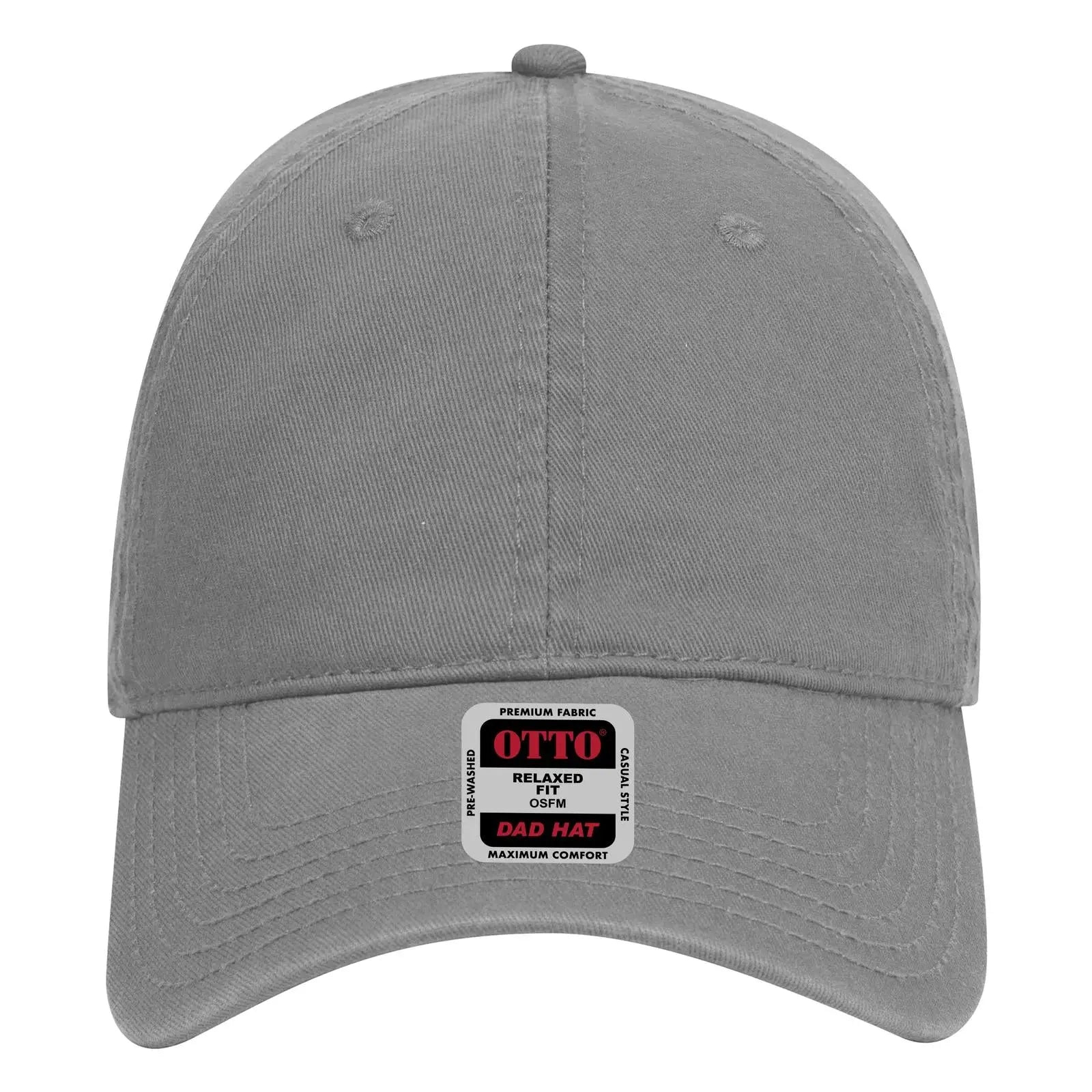OTTO 18-692 6 Panel Low Profile Dad Cap - Gray - Gray / 6 1/2’’ - 7 5/8’’