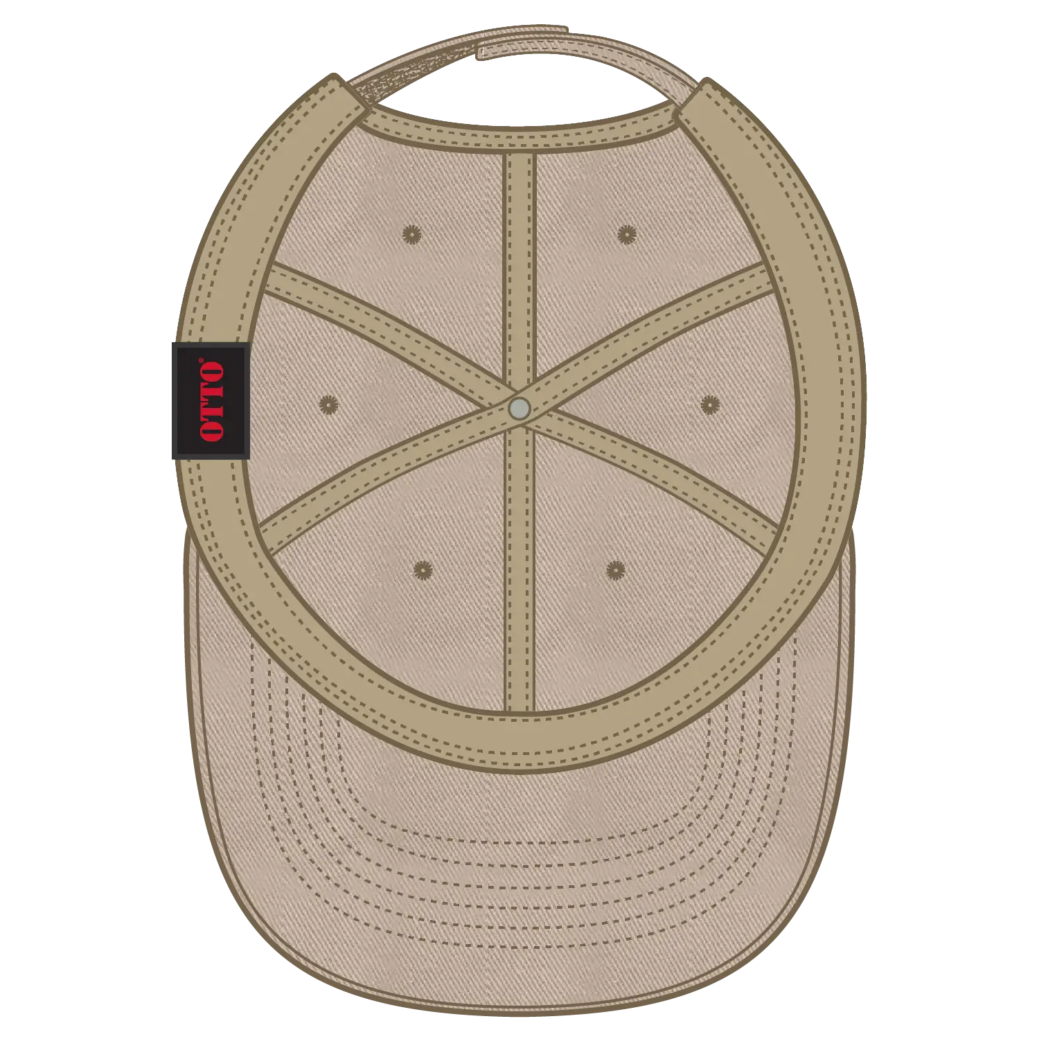 OTTO 18-692 6 Panel Low Profile Dad Cap - Khaki - Khaki / 6 1/2’’ - 7 5/8’’