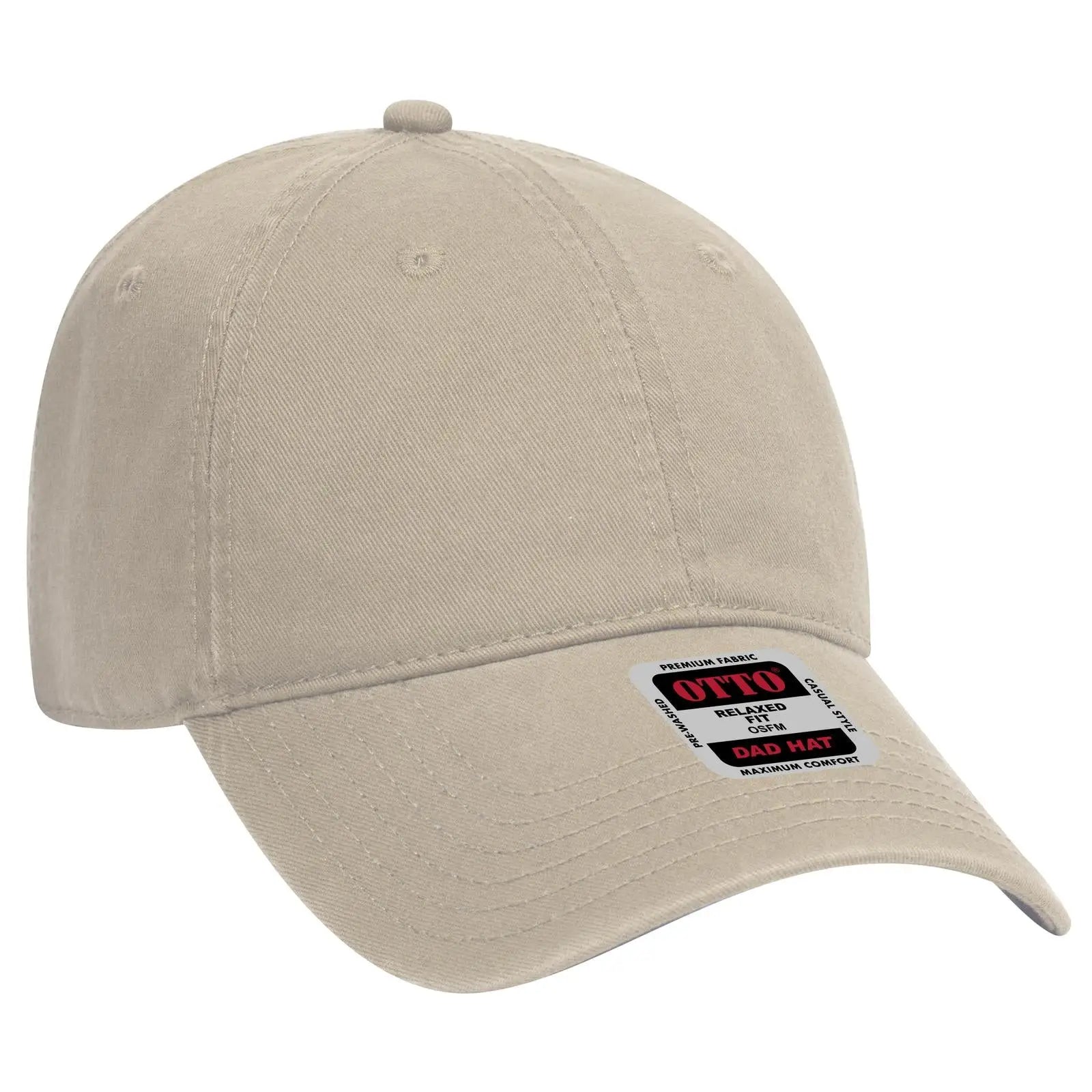 OTTO 18-692 6 Panel Low Profile Dad Cap - Khaki - Khaki / 6 1/2’’ - 7 5/8’’