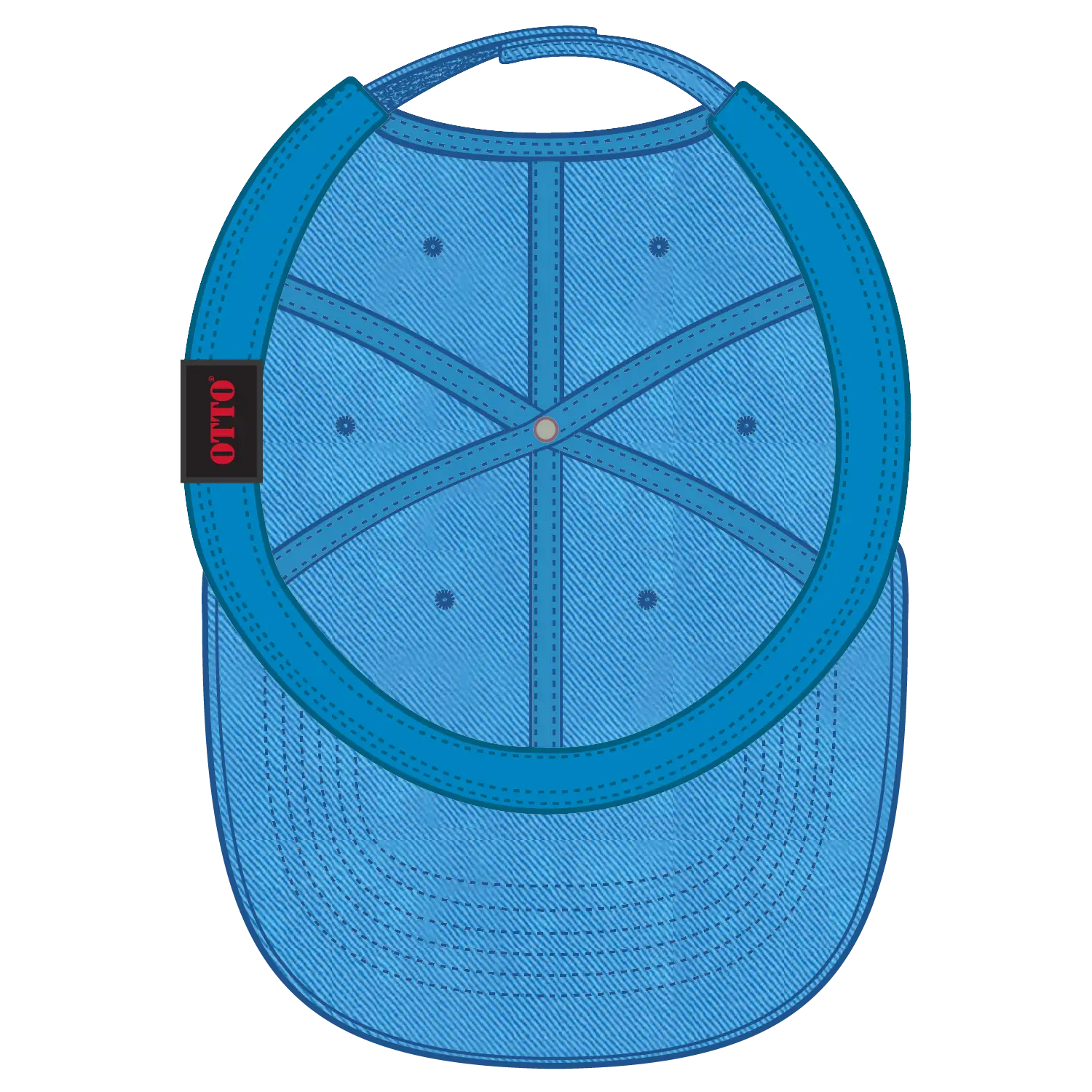 OTTO 18-692 6 Panel Low Profile Dad Cap - Lake Blue