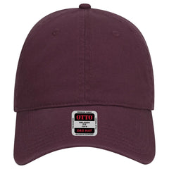 OTTO 18-692 6 Panel Low Profile Dad Cap - Maroon - Maroon / 6 1/2’’ - 7 5/8’’