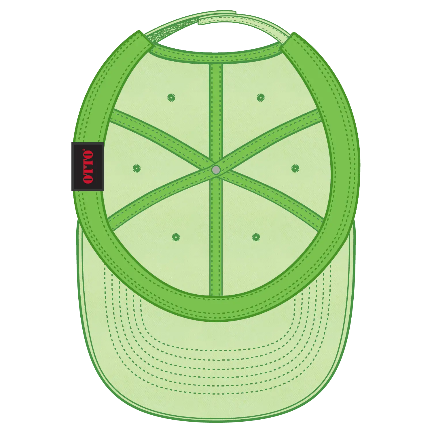 OTTO 18-692 6 Panel Low Profile Dad Cap - N. Green - N. Green / 6 1/2’’ - 7 5/8’’