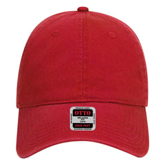 OTTO 18-692 6 Panel Low Profile Dad Cap - Red